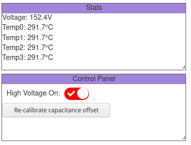 Screenshot of voltage display